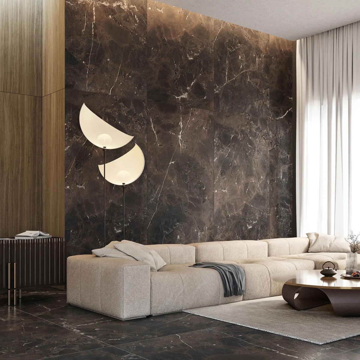 Gresie Durstone Luxury Breccia Antique 3D RC Rectificata Lucioasa 120 x 120 cm grosime 10 mm