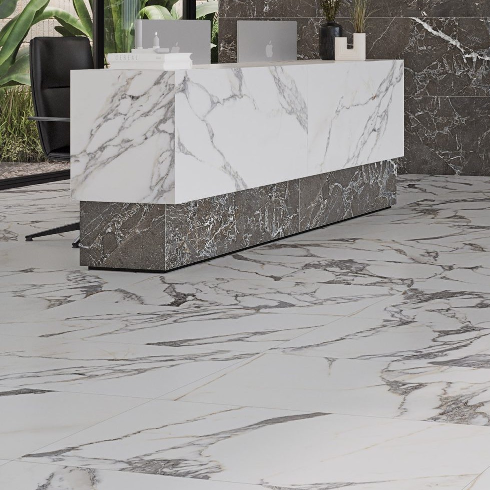 Gresie Fanal Opera White 3DSoft RC Rectificata Satinata 90 x 90cm