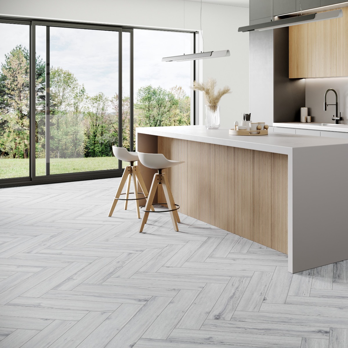 Parchet SPC The Floor Herringbone 6 mm Stejar ton deschis P1007