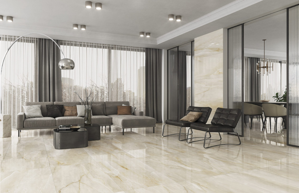 Gresie Fanal Onix Beige RC Rectificata Lucioasa 60 x 120 cm