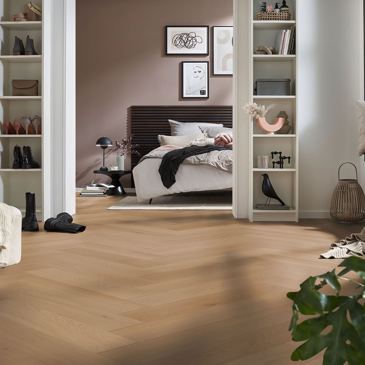 Parchet SPC 6 mm Corepel Swiss Krono herringbone Honey Oak S41532