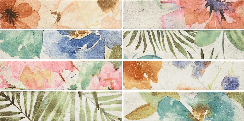 Gresie tip decor Durstone Imagine Tropic Portelanata Lucioasa 6x25 cm